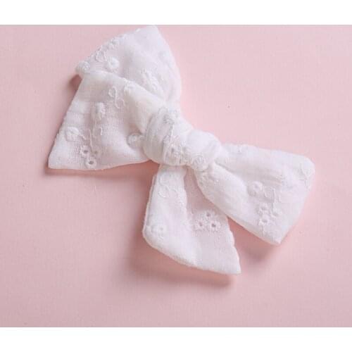1pcs Big Bows Hollow Out Cotton Lace Hair Clips New Fashion Flowers Bows Hairpins For Girls Women Head Wear