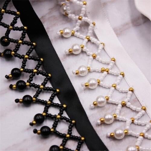 1Yards Lace Webbing Trim Tassel Beads Pendant Fringe Ethnic Width 3cm Embroidery Handmade Sewing Tassel Fringe Trim Lace Ribbon