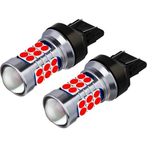 2Pcs New T20 7443 W21/5W Super Bright 3030 LED Car Tail Brake Lamp Turn Signal Bulbs Auto Daytime Running Light Red White Yellow