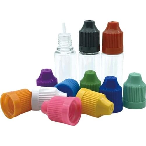 50pcs 10ml Clear PET Bottle Hard Empty Plastic Dropper Bottles With Childproof Cap E Liquid Needle Vial