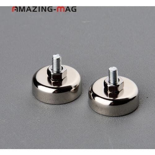 6PC13KG Powerful Neodymium Magnet Pot D20*7mm Internal M4 Thread Led Panel Precision Machines Magnetic Holder Mounting Base