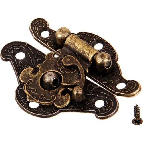 Antique Jewelry Box Case Buckle Shackle Lock Padlock Hasp Bronze 10 Pairs
