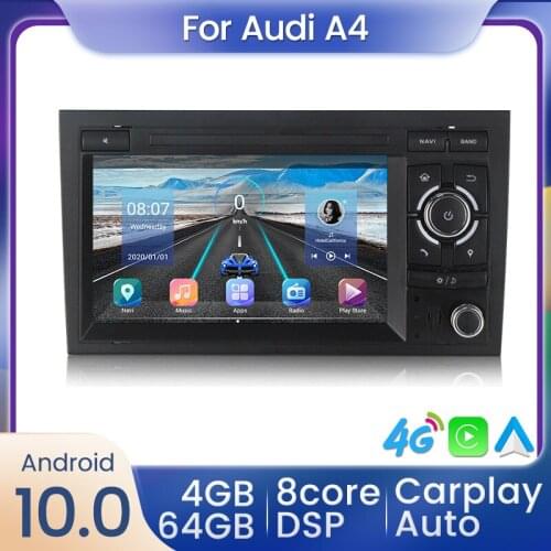 2 din Android 10.0 DSP Car Radio For Audi A4 B9 B8 B7 B6 S4 RS4 SEAT Exeo Multimedia Video Player Navigation GPS Auto Audio Wifi