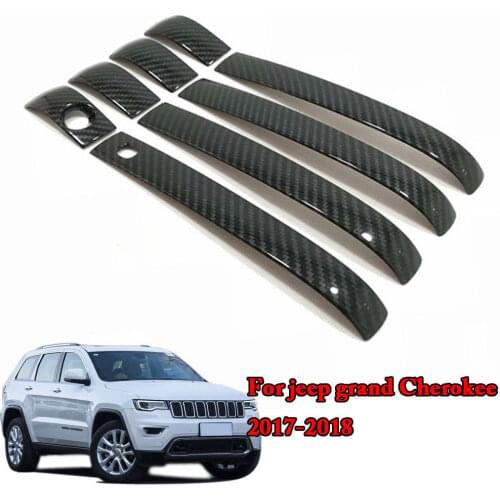 ABS Carbon Fiber Side Door Handle Cover Trim For Jeep Grand Cherokee 2014 2015 2016 2017 2018 Accessories Car Styling