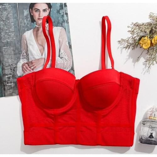 Sexy Camis Tops 2021 New Fashion Women Bustier Push Up Bra Party Club Bralette Spaghetti Strap Shirts Female Tank Tops