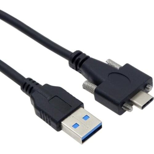 USB 3.1 Type-C Dual Screw Locking USB C to Standard USB3.0 Data Cable 1.2m 2m 3m Panel Mount Type