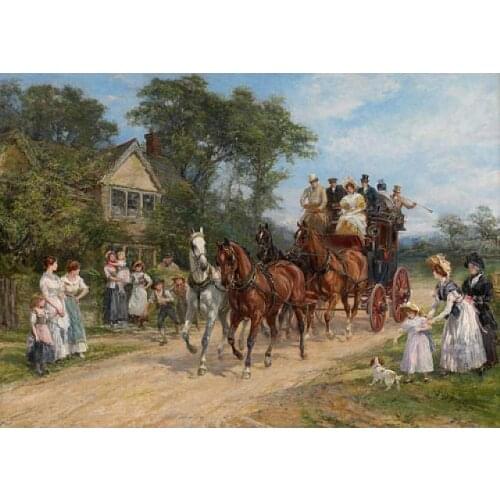 Canvas art horses riding Heywood Hardy oil paintings reproduction The Event of the Day hand-painted wall decor
