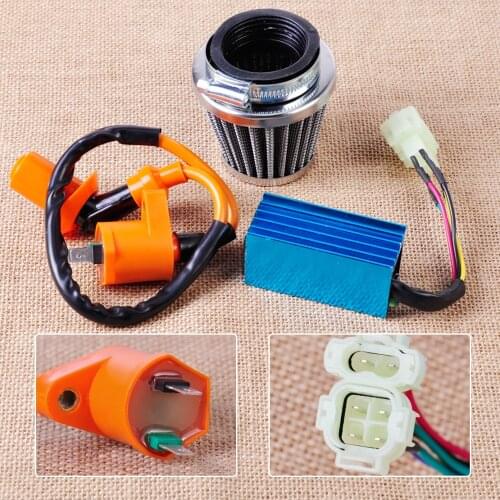 Racing Ignition Coil + 6 Pin CDI Box + Air Filter Kit for GY6 50cc 90cc 125cc 150cc Scooter ATV Moped Go Kart Dune Buggys