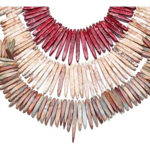 Round Natural Stone Beads 90/pcs Emperor Stones Loose Stone Bead for Bracelet Necklace Jewelry Making DIY Size 5x30mm