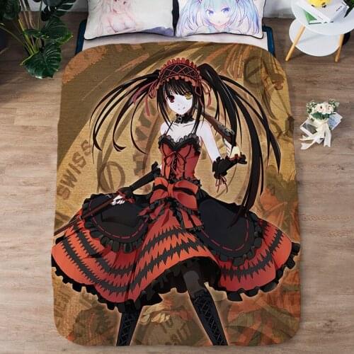 DATE A LIVE Summer Blanket Cartoon Anime Blanket Christmas Gift Throw Soft Warm Camping Blanket Thin Quilt Girl Bedroom 03