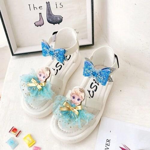 Disney cartoon frozen princess girl non-slip soft bottom summer beach shoes sandals