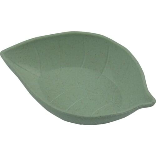 Mini Seasoning Sauce Dishes Multipurpose Eco-Friendly Wheat Straw Leaf Shape Dipping Dish Saucer for Vinegar/Salad