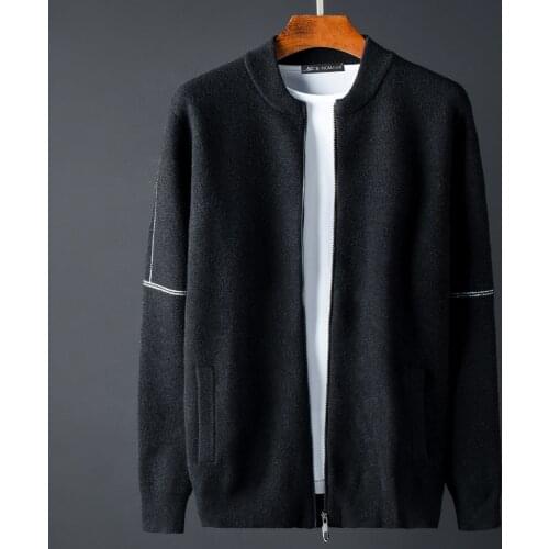 New Black Stand Collar Sweater Men Luxury Knitted Solid Color Sweater Male Spring Autumn Slim Fit Sweaters Man Plus Size 4XL