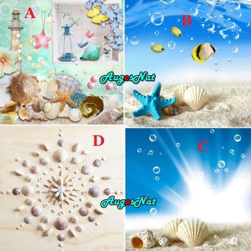 Beach diamond painting resin seashell diamond embroidery crystal picture shellfish daimond dotz craft gemstone sticker landscape
