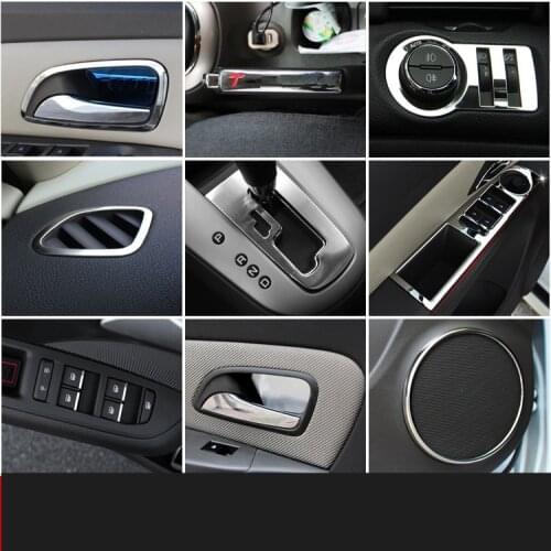 Stainless Steel Steering Wheel Gear Cup Center Console Frame /Cover For Chevroet Cruze 2009 10 11 12 13 14 2015 AAA053