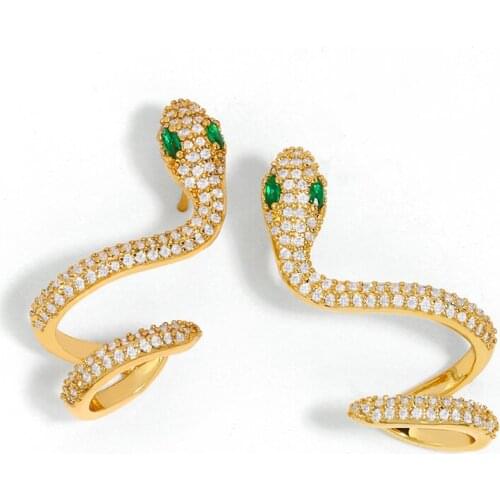 EYIKA New Rainbow Cubic Zirconia Snake Stud Earrings Flower Moon Evil Eye Drop Earring Women CZ Jewelry Gift for Mother/Lovers
