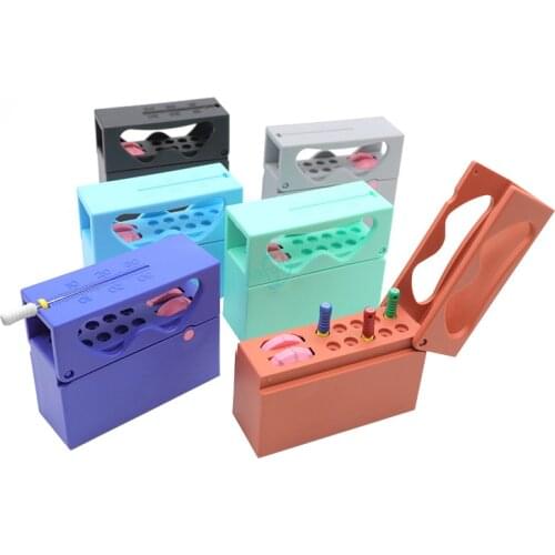 Dental 10 Holes Endo Holders Autoclavable Root canal Disinfection Instrument Plastic Disinfection Box