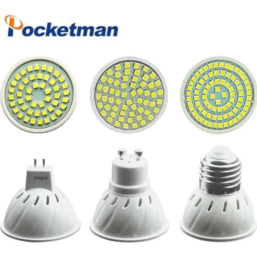 GU10 LED Bulb Lamp 220V LED Spotlight Bulb 48led 60led 80led Lampada De Spot Light LED Lamparas Bombillas Free shipping