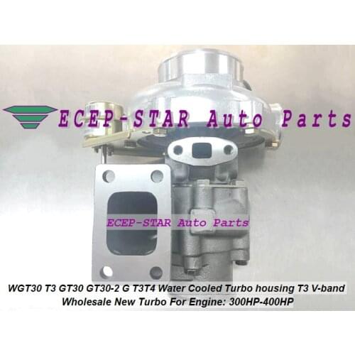GT35 T3T4 T04E WGT30-2 GT30 GT30-2 Turbo Comp A/R .60 Turbine A/R .48 water and oil cooled 2.5 V-band T3 Flange 300HP-400HP