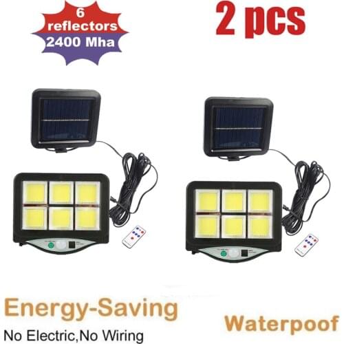 2pcs LED Outdoor Solar Wall Lamp PIR Motion Sensor Waterproof Light Garden Light Path Emergency Security Light 3 Sided Luminous
