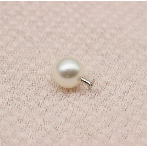 Pearl + Rivet half hole imitation pearl DIY hand press hit nail beads to send base wedding dress accessories50pcs