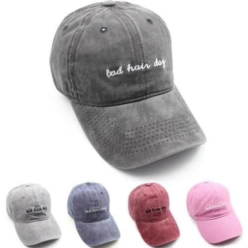High Quality Baseball Cap Bad Hair Day Embroidery Letter For Men Women Casual Washed Cotton Snapback Hat Adjustable Hip Hop Hats