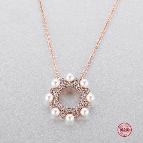 2020 New Fashion Charm 925 Sterling Silver Original 1:1 Copy, Simple Hoop Pearl Wild Necklace Female Luxury Jewelry Gifts