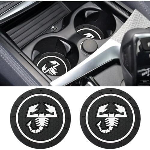 1/2PCS Car Styling Coaster Slot Non-Slip Pad Water Cup Holder Mat Accessories For Fiat Abarth Punto 500 Ducato Palio Bravo