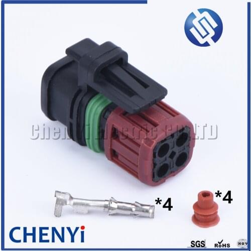 1 set tyco 4pin female Fuel Injector Plug Oxygen Sensor Connector Wiring Socket For Cars Excavator 1337352-1