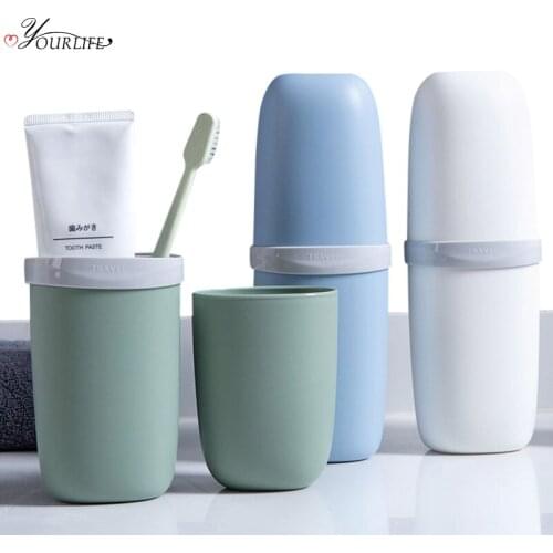 OYOURLIFE 1pc Portable Outdoor Travel Capsule Tooth Brush Storage Box Bathroom Toothbrush Toothpaste Organization Container