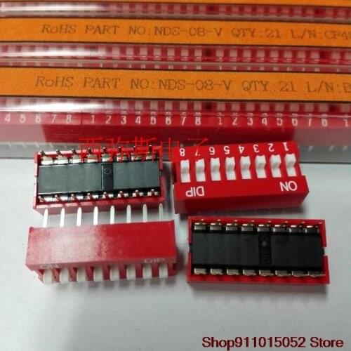 10 PCS DIP switch program NDS - 08 - V eight straight inserted dial the code switch 2.54 spacing between the keys