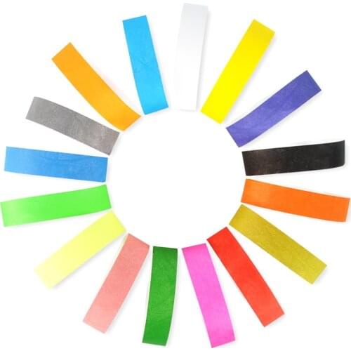 100 Pieces Solid NEW Color 3/4 inch Tyvek Wristbands with Series Numbers, Tyvek Paper ID Wristbands for Party Events