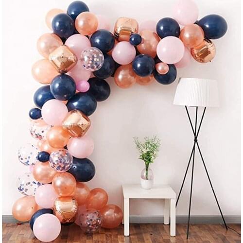 110pcs/lot Gender Reveal Party Navy Rose Gold Balloons Latex Pink Balloons Garland Arch Kit Baby Shower balloons Birthday Party