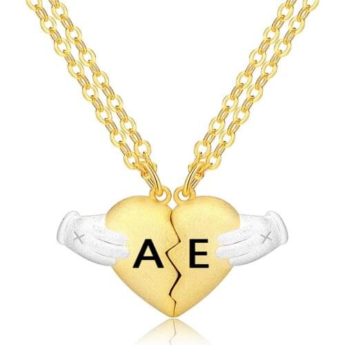 2pcs/set Friendship Chain Necklace Magnetic Clasps Heart Lock Key Pendant Necklace For Mother And Daughter Jewelry Gift