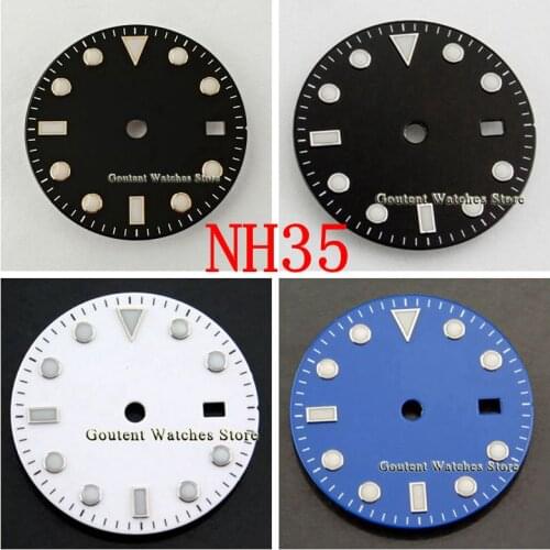 31.5mm Sterile Watch Dial For NH35 Movement Watch Parts