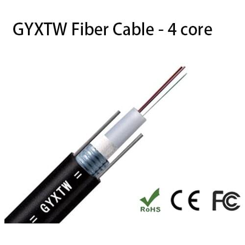 GYXTW 4 Core Fiber Optic Cable Outdoor Fiber cable Single Mode Outdoor Armoured 0.6CM Diameter Armour Fiber Optic Cable