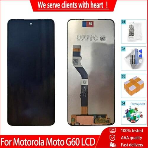 6.8'' AAA+++ For Motorola Moto G60 LCD Touch Screen With Frame Digiziter Panel Assembly Replacement Parts For Moto G60 Display