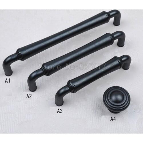 8PCS Black Color Cabinet Wardrobe Knobs Drawer Furniture Cupboard Kitchen Cabinet Door Pulls Handles and Knobs JF1419