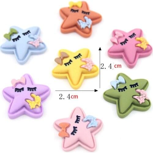 David accessories 2.4cm 10pcs 3d Resin Star Accessories For Toys Bow-knot DIY Craft Supplies Decoration ,10Yc10942