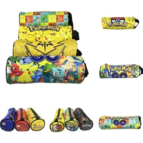 Pokemon Pikachu Cartoon Pencil Case Student Boutique Multifunctional Round Pencil Case Study Stationery Gift Change Zipper Bag