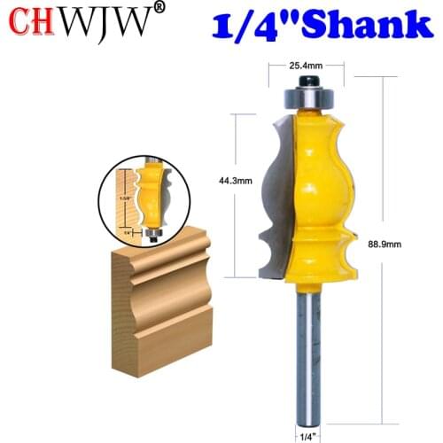 CHWJW 1PC 6mm 1/4-Inch Shank Architectural Molding Router Bit Carbide Sculpture Fishtail Cutter Woodworking Shape Cutter Tool