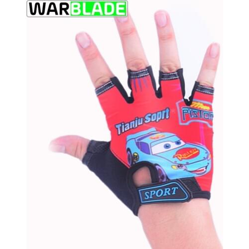 WarBLade Half Finger Boys Gloves Car Pattern Sports Gloves Kids Children Fishing Hiking Cycling Mittens Guante