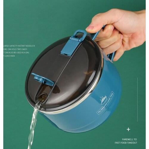 900ML Double Layer 304 Stainless Steel Instant Noodle Bowl with Water Filter Canteen Large Capacity Portable Lunch Box Tableware