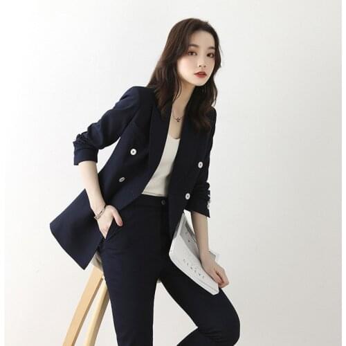 2 piece set women new style female fashion casual temperament OL professional slim work clothes suit pants two piece set women