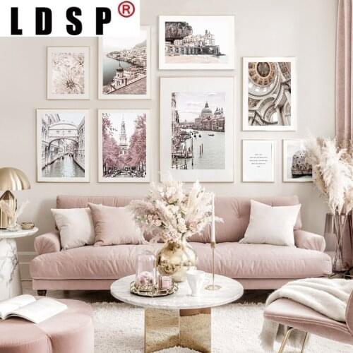 LDSP Living Home Decoration Venice Atrani Beach Landscape Building Flower Canvas Painting Wall Art Print Poster Picture Modern