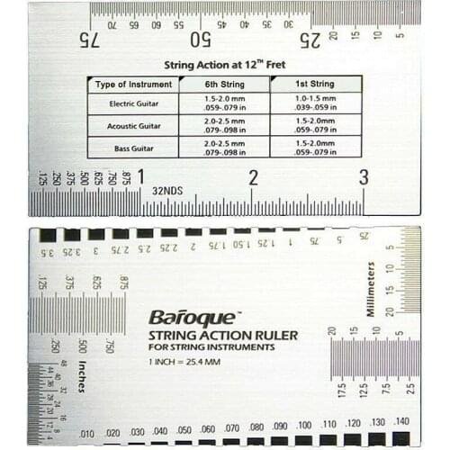 1pcs Baroque String Action Ruler Gauge Tool for Electric Bass guitar& Acoustic Guitar