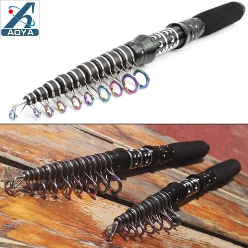 AOYA Telescopic Fishing Rod and Reel Combo Mini Spinning Carbon Fiber Pole Carp Sea Jigging Baitcasting Fishing Equipment Tackle