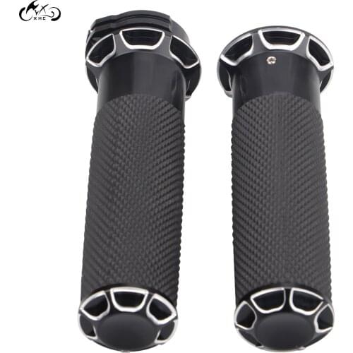 Motorcycle 1''25mm CNC Handle Bar Hand Grips Aluminum Handlebar Grip For Harley Touring Dyna Softail VRSC Sportster XL883 XR