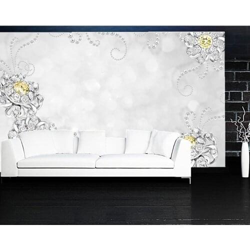 Papel de parede Nordic modern diamond flower jewel 3d wallpaper mural for living room sofa TV wall bedroom wall paper home decor