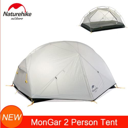 Naturehike Mongar 3 Season Ultralight Outdoor Camping Tent 20D Silicone Nylon Fabic Double Layer Waterproof Tent for 2 Persons